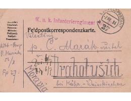 FELDPOST=z BOJIŠTĚ do DRAHOTUŠE/ HRANICE/rok1916*c2883