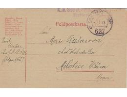 FELDPOST=z BOJIŠTĚ do MILOTICE n.B/ HRANICE/rok1918*c2888