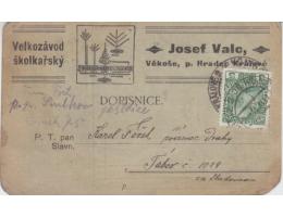 Josef Valc - velk. školkařský Věkoše p.Hradec Králové