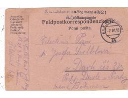 FELDPOST DO=DAVLE U PRAHY=rok1916*c12984