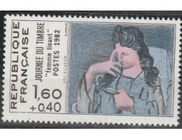 Francie 1982 Den známky, obraz Žena čte dopis od P. Picasso,