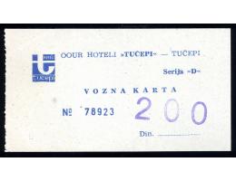Jugoslávie - jízdenka Tučepi (60.-70. léta)
