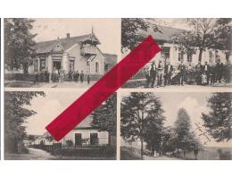 Neznámá vesnice - Hostinec - lidé - obchod - odeslán 1910