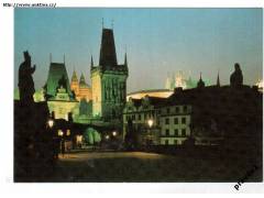 Praha Karlův most mostecká brána hrad  ***19915o