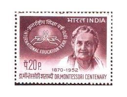 Indie 1970 M. Montessori, italská pedagožka a fyzička, Mich