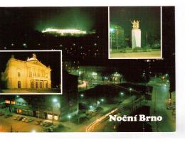 Brno v noci Špilberk  Mahenovo divadlo pomník ***20787o