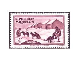 St. Pierre & Miquelon 1938 Psí spřežení, Michel č.172 **