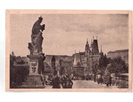 PRAHA  KARLŮV MOST cca  r.1946 FILATELIE RAZÍTKO °53711B