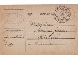 1922 Svitávka, Dopisnice osvobozená od poštovného - věc matr