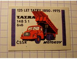 zápalková nálepka-125 LET auto TATRA/21