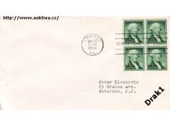 USA 1954 G. Washington, Michel č.651 x4 FDC