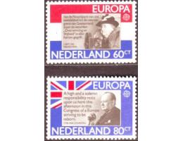 Nizozemsko 1980 Královna Wilhemina, W. Churchill, vlajky, Mi