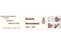 Amnesty international 1961-1991 Známkový sešitek hnědá červ