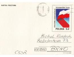 Polsko P895 1984 Sjezd polských komunistů, dopisnice prošlá 