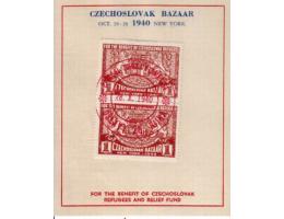 USA 1940 Czechoslovak Bazaar New York se 2 známkami 1 dolar