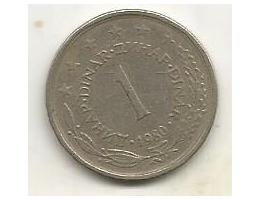 Jugoslávie 1 dinar 1980 (A2) 3.22
