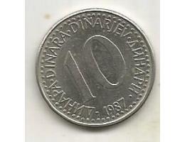 Jugoslávie 10 dinara 1987 (A3) 4.40