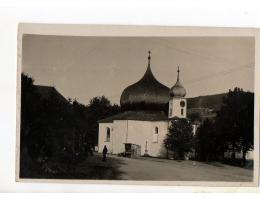 Železná Ruda,kostel,prodejní stánek,lidé r.1939 prošlá,U1/49