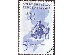 USA 1964 300 let New Jersey, mapa, Michel č.861 **