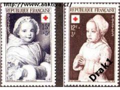 Francie 1951 Červený kříž, obrazy, Michel č.933-4 **