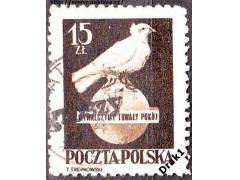 Polsko 1950 Holubice míru, přetisk groszy, Michel č.667 raz