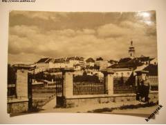 Písek 1962 pohled z Ostrovní ulice k Putimské baště (Orbis)
