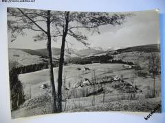 Krkonoše Benecko výhled na Kotel a Zlaté návrší 1959 Orbis
