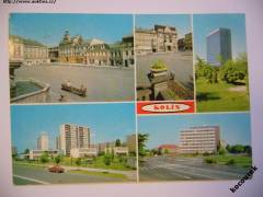 Kolín 1981 náměstí obchody sídliště výšková budova