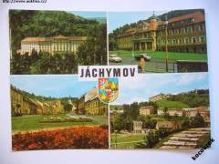 Jáchymov: náměstí, celkový pohled, ulice, erb, 70. léta