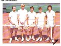 Davis Cup 1973 P. Korda, J. Kukal, F.Pála, J.Kodeš,J. Hřebec