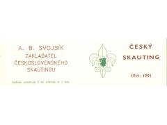 Známkový sešitek Český skauting 1991 (zelený znak hnědý tex